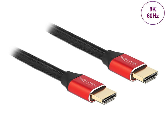 כבל HDMI 8K Certified ז/ז 60 הרץ תומך Dynamic HDR צבע אדום - delock.israel
