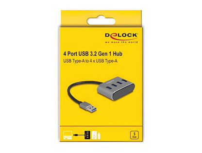 מפצל USB 3.2 Gen 1 5Gbps עם 4 יציאות USB-A - delock.israel