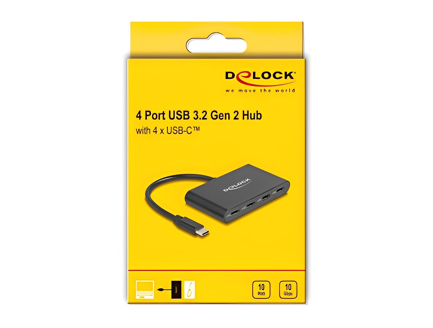 מפצל USB-C 3.2 Gen 2 10Gbps עם 4 יציאות USB-C - delock.israel