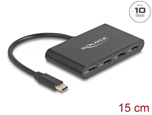 מפצל USB-C 3.2 Gen 2 10Gbps עם 4 יציאות USB-C - delock.israel