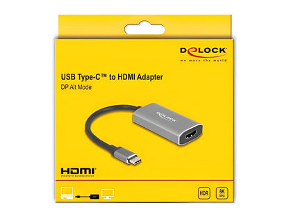 מתאם תצוגה USB-C לחיבור מסך HDMI 8K 60 Hz תומך HDR - delock.israel