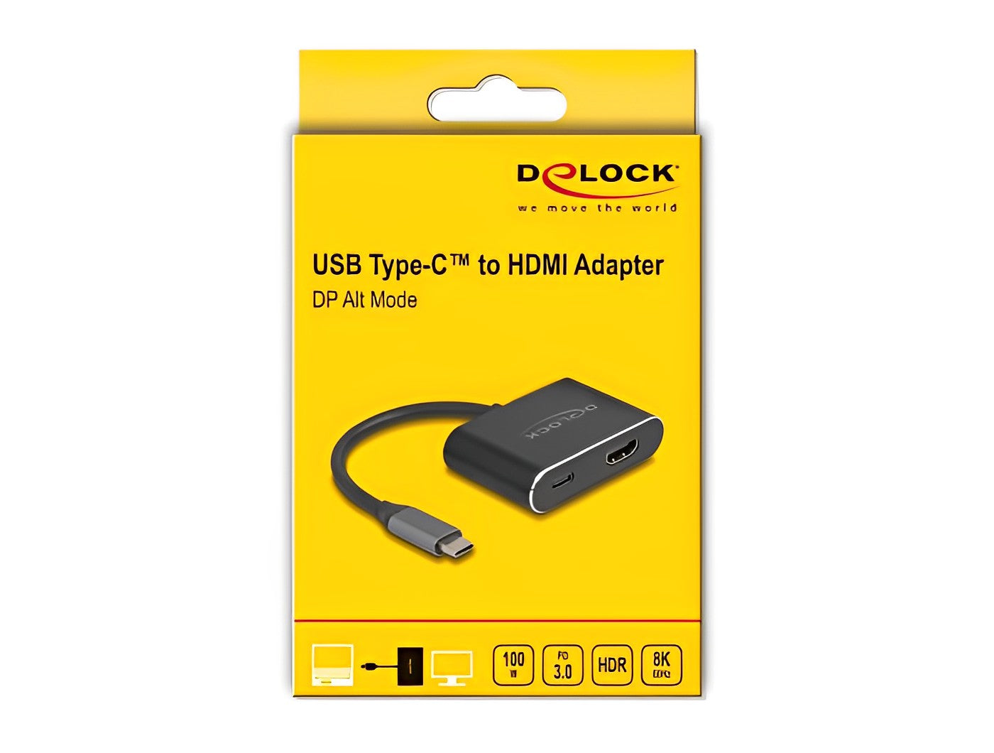 מתאם תצוגה USB-C לחיבור מסך HDMI 8K HDR תומך PD 100 W - delock.israel