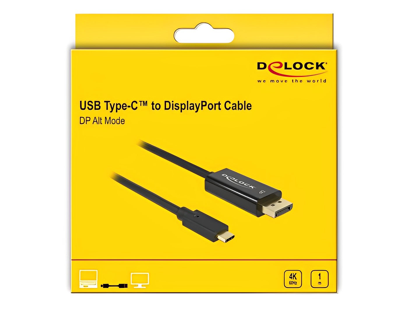כבל תצוגה תקע USB-C לתקע DisplayPort 4K תומך 60 הרץ - delock.israel