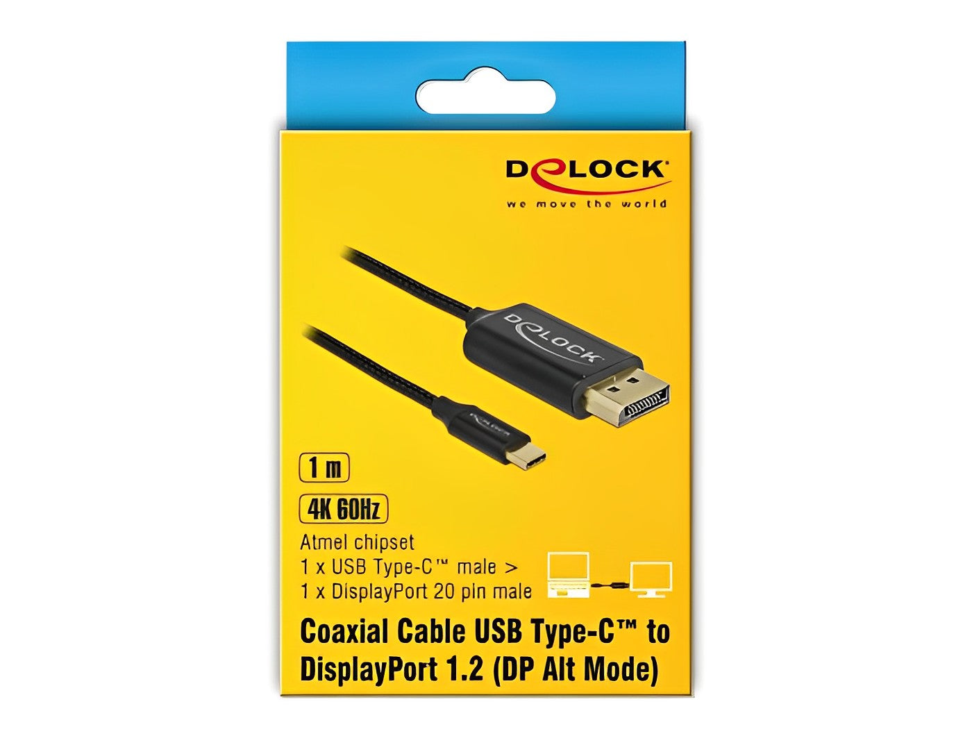 כבל תצוגה קואקסיאלי תקע USB-C לתקע DisplayPort 4K תומך 60 הרץ - delock.israel