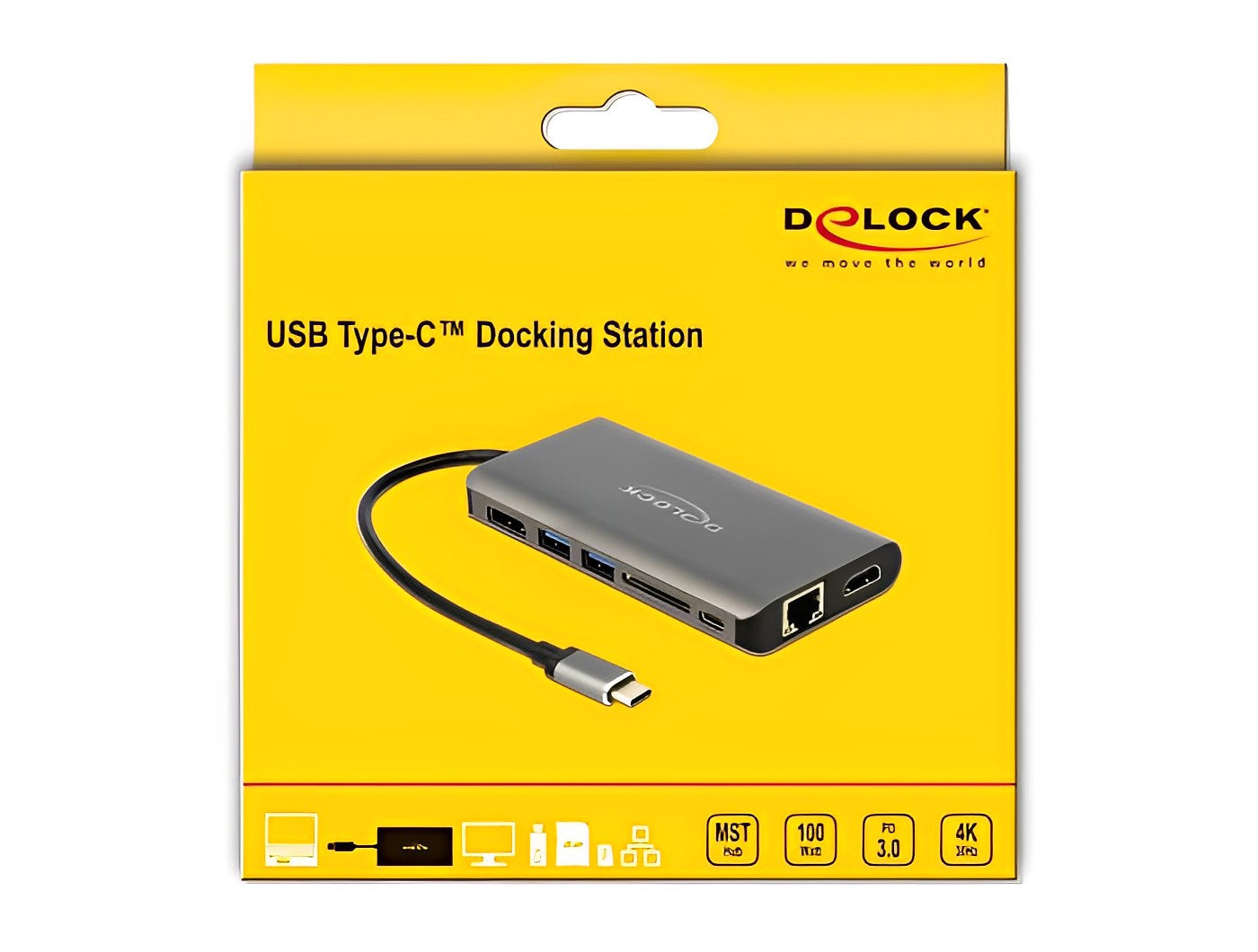 תחנת עגינה USB-C למחשב נייד עם חיבור ל- 2 מסכים HDMI / DP 4K בו זמנית - delock.israel