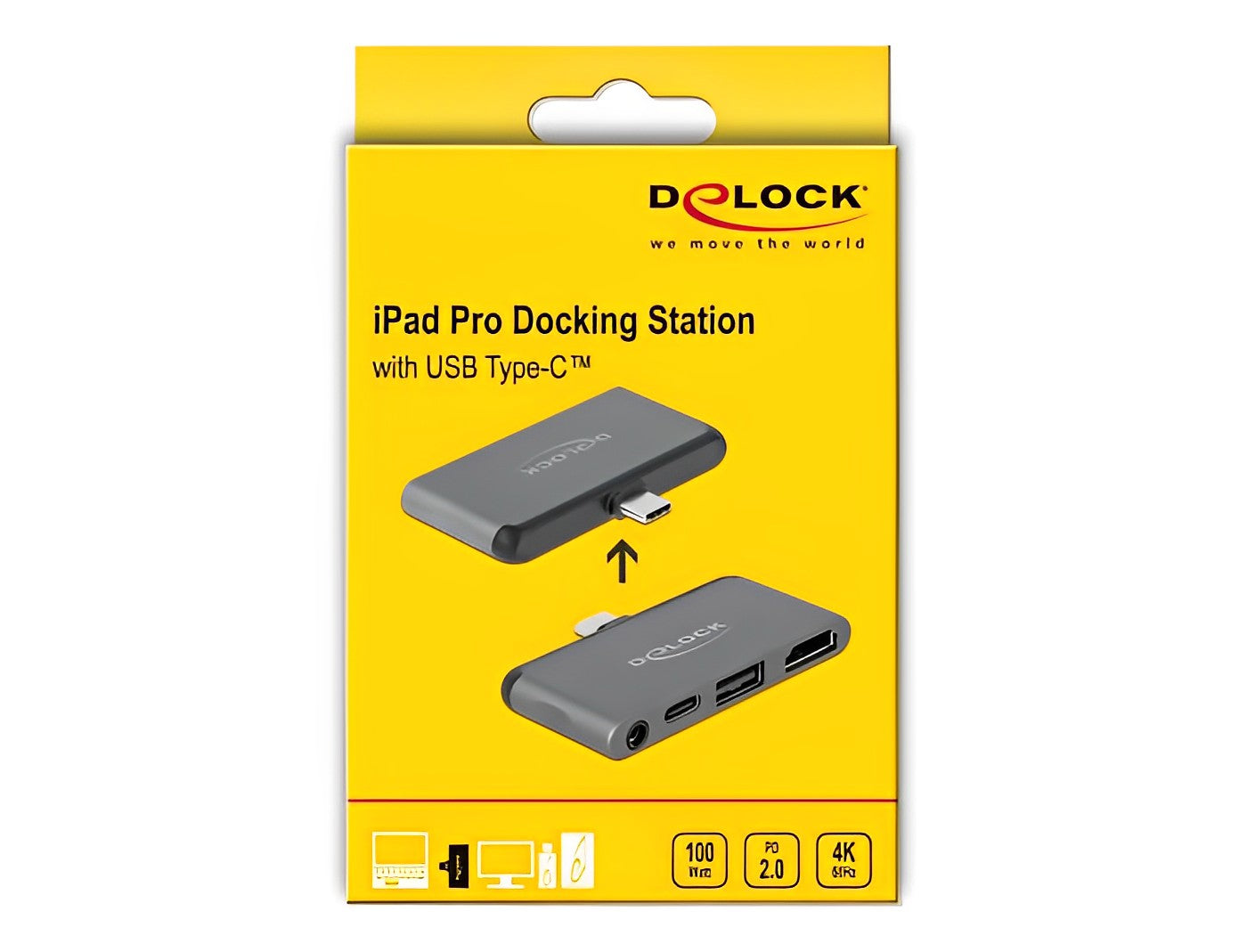 תחנת עגינה USB-C עבור iPad Pro עם חיבור למסכך HDMI 4K - delock.israel