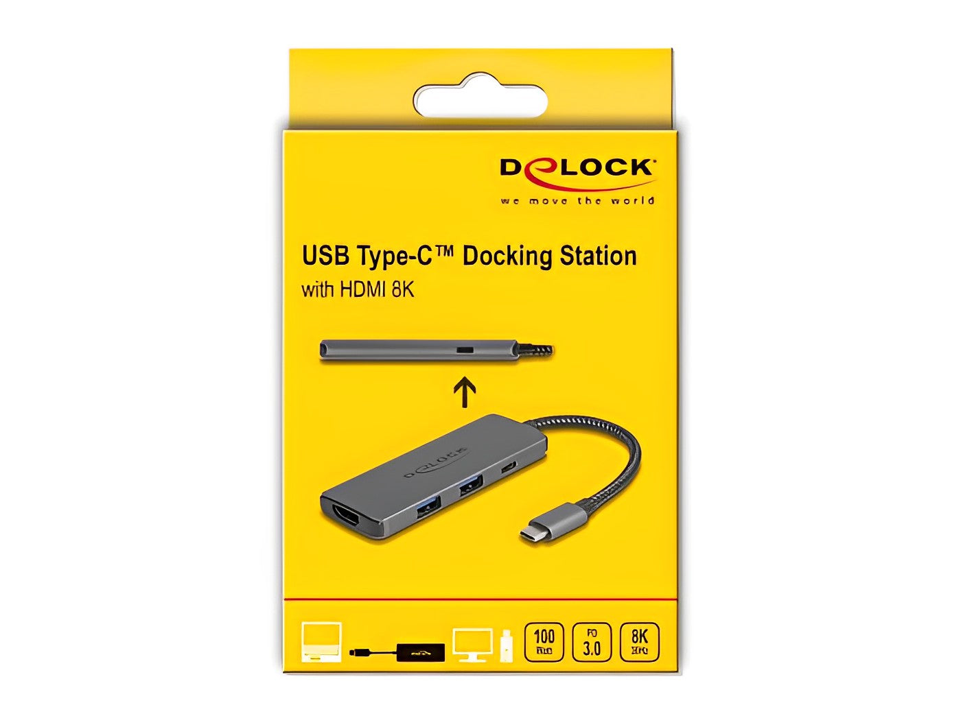 תחנת עגינה USB-C למחשב נייד עם חיבור למסכך HDMI 8K - delock.israel