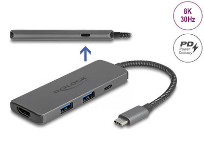 תחנת עגינה USB-C למחשב נייד עם חיבור למסכך HDMI 8K - delock.israel