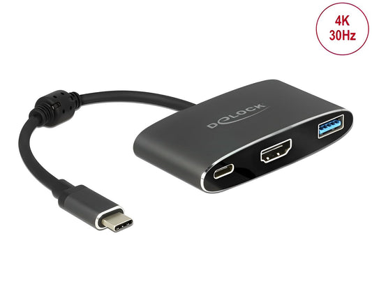 מתאם תצוגה USB-C לחיבור מסך HDMI 4K עם 2 יציאות USB 3.1 Gen 1 תומך PD - delock.israel