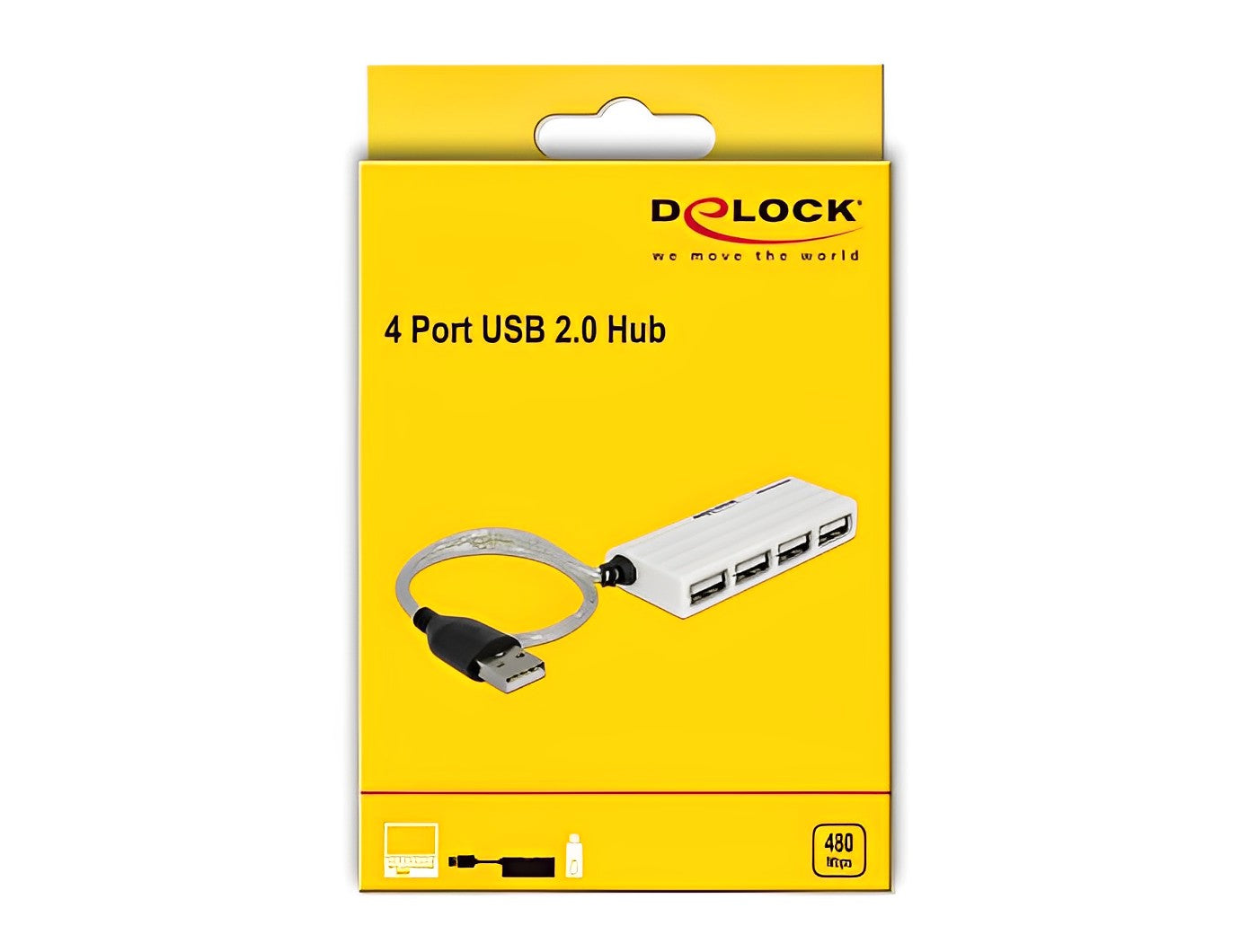 מפצל USB 2.0 עם 4 יציאות USB-A - delock.israel