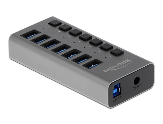 מפצל USB 3.0 5Gbps אקטיבי 7 יציאות USB-A עם מפסקים - delock.israel