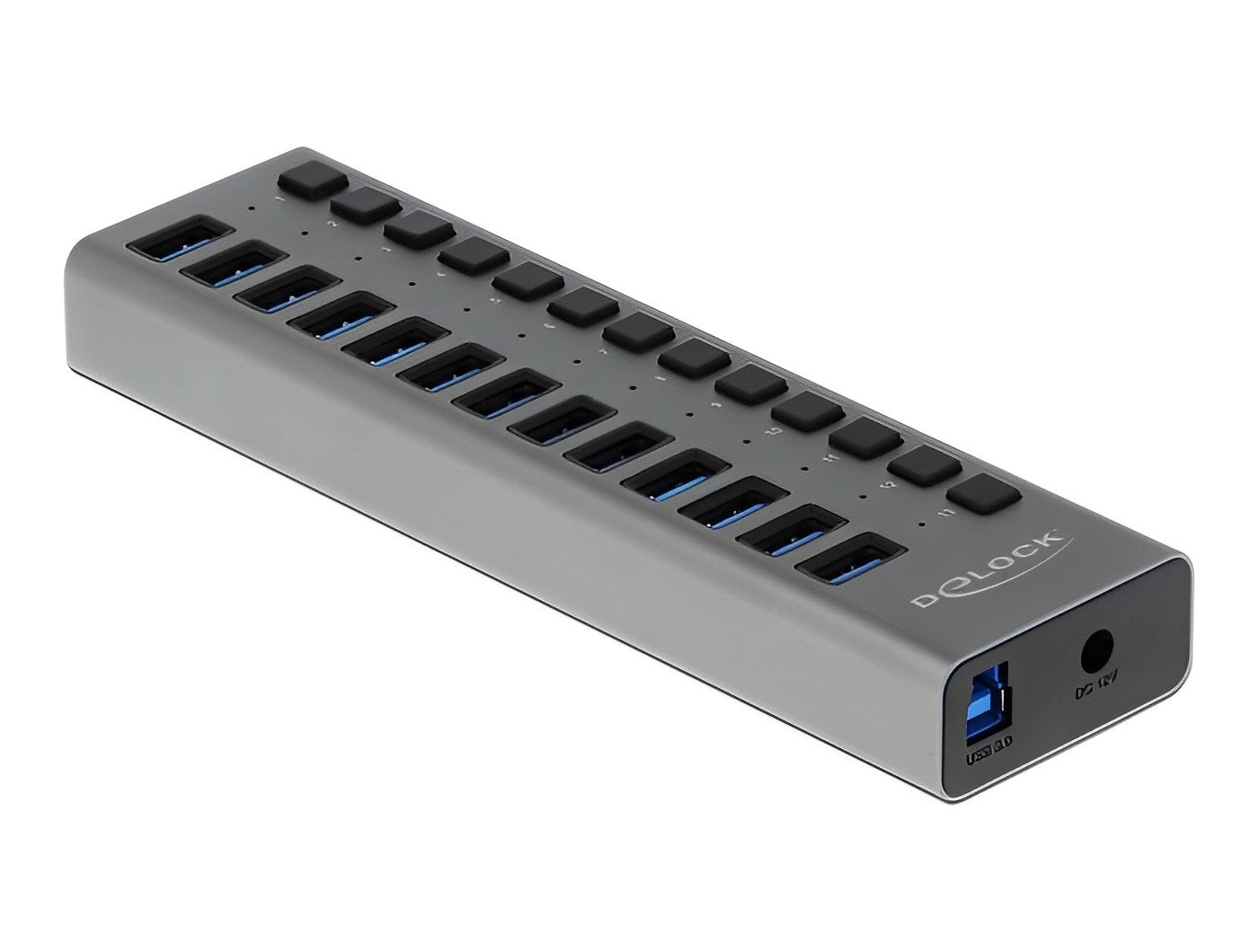 מפצל USB 3.0 5Gbps אקטיבי 13 יציאות USB-A עם מפסקים - delock.israel