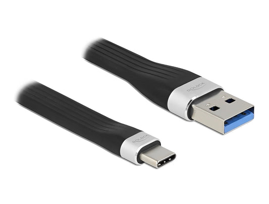 כבל USB 3.2 Gen 1 5Gbps שטוח תקע USB-C לתקע USB-A תומך PD 3 A - delock.israel