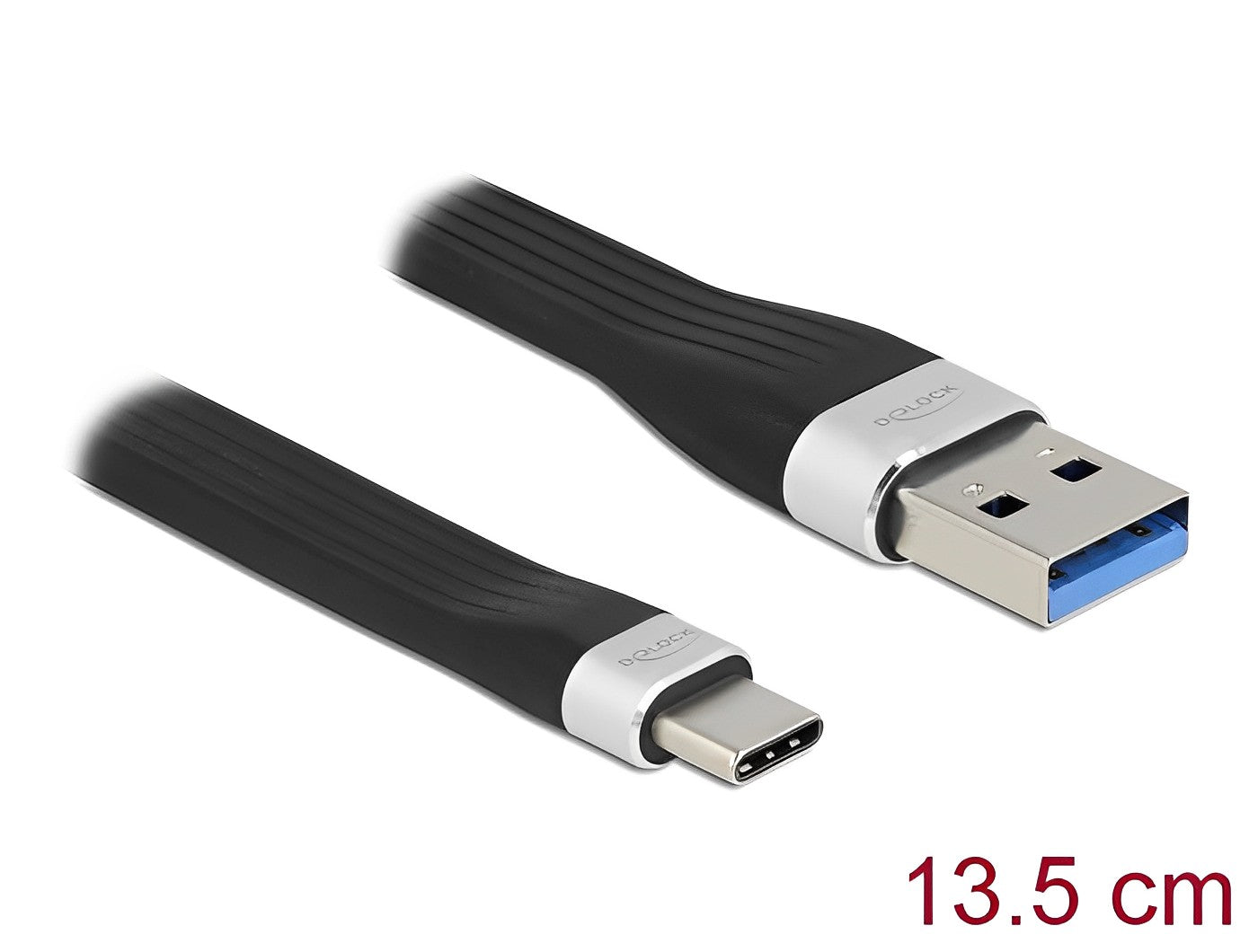 כבל USB 3.2 Gen 1 5Gbps שטוח תקע USB-C לתקע USB-A תומך PD 3 A - delock.israel
