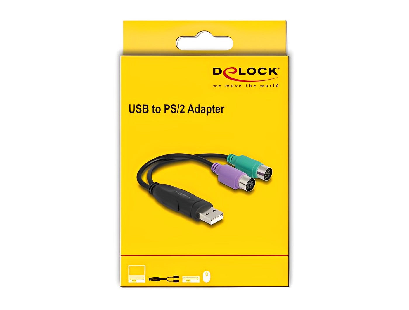 מתאם USB זכר ל- 2 יציאות PS/2 - delock.israel