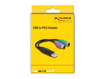 מתאם USB זכר ל- 2 יציאות PS/2 - delock.israel