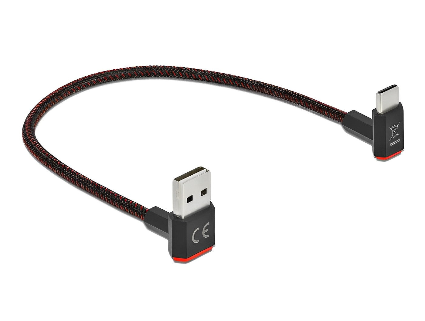 כבל EASY-USB 2.0 תקע USB-A בזווית 90° לתקע USB-C בזווית 90° - delock.israel