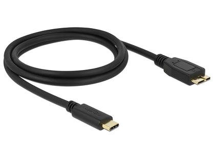 כבל USB 3.1 Gen 2 10Gbps תקע USB-C לתקע USB Micro-B תומך PD 3A - delock.israel