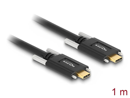 כבל USB-C 3.1 Gen 2 עם ברגים נעילה ז/ז PD 3A - delock.israel