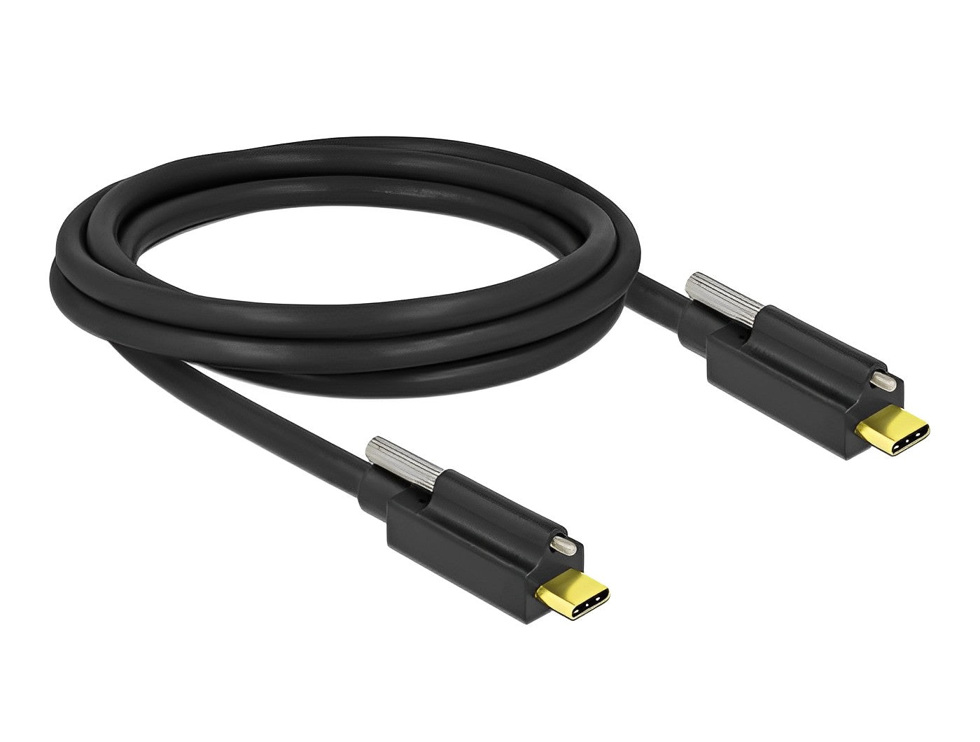 כבל USB-C 3.2 Gen 2 10Gbps עם בורג נעילה ז/ז PD 3A אורך 2 מטר - delock.israel
