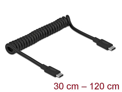כבל מסולסל USB 10Gbps מבית Delock גרמניה מאפשר חיבור בין מכשיר עם מחבר USB-C למחשב אישי או נייד עם חיבור USB-C פנוי - delock.israel