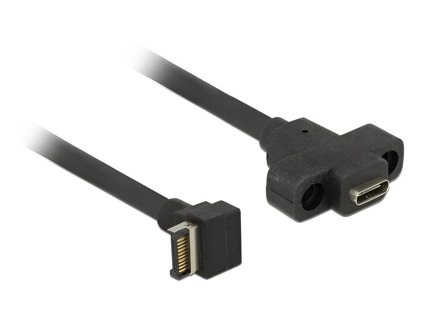 כבל USB-C 3.1 Gen 2 לפאנל תקע 20 פין לשקע USB-C עם מרחק בין הברגים 20 מ"מ  - delock.israel