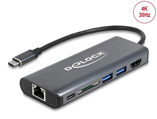 תחנת עגינה USB-C למחשב נייד עם חיבור למסכך HDMI 4K - delock.israel