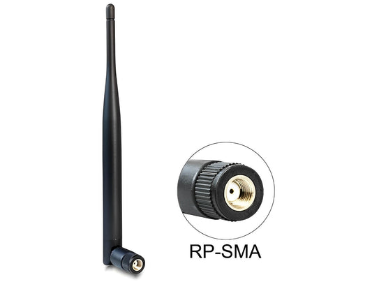 אנטנה כלל כיוונית WLAN 802.11 b/g/n 5 dBi פנימית מחבר RP-SMA plug - delock.israel
