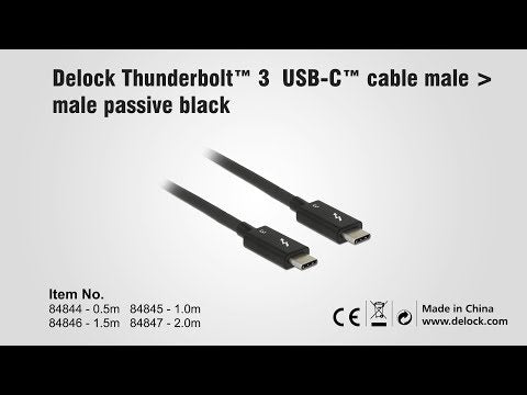 כבל Thunderbolt™ 3 ז/ז 5A תומך 20Gb/s - delock.israel