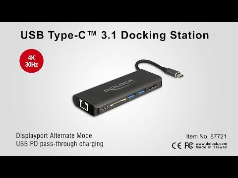 תחנת עגינה USB-C למחשב נייד עם חיבור למסכך HDMI 4K - delock.israel