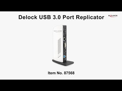 תחנת עגינה USB 3.0 למחשב נייד עם חיבור ל- 2 מסכים DVI / HDMI 1080p בו זמנית - delock.israel