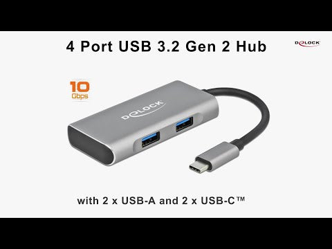 מפצל USB-C 3.2 Gen 2 10Gbps עם 4 פורט USB-A/C - delock.israel